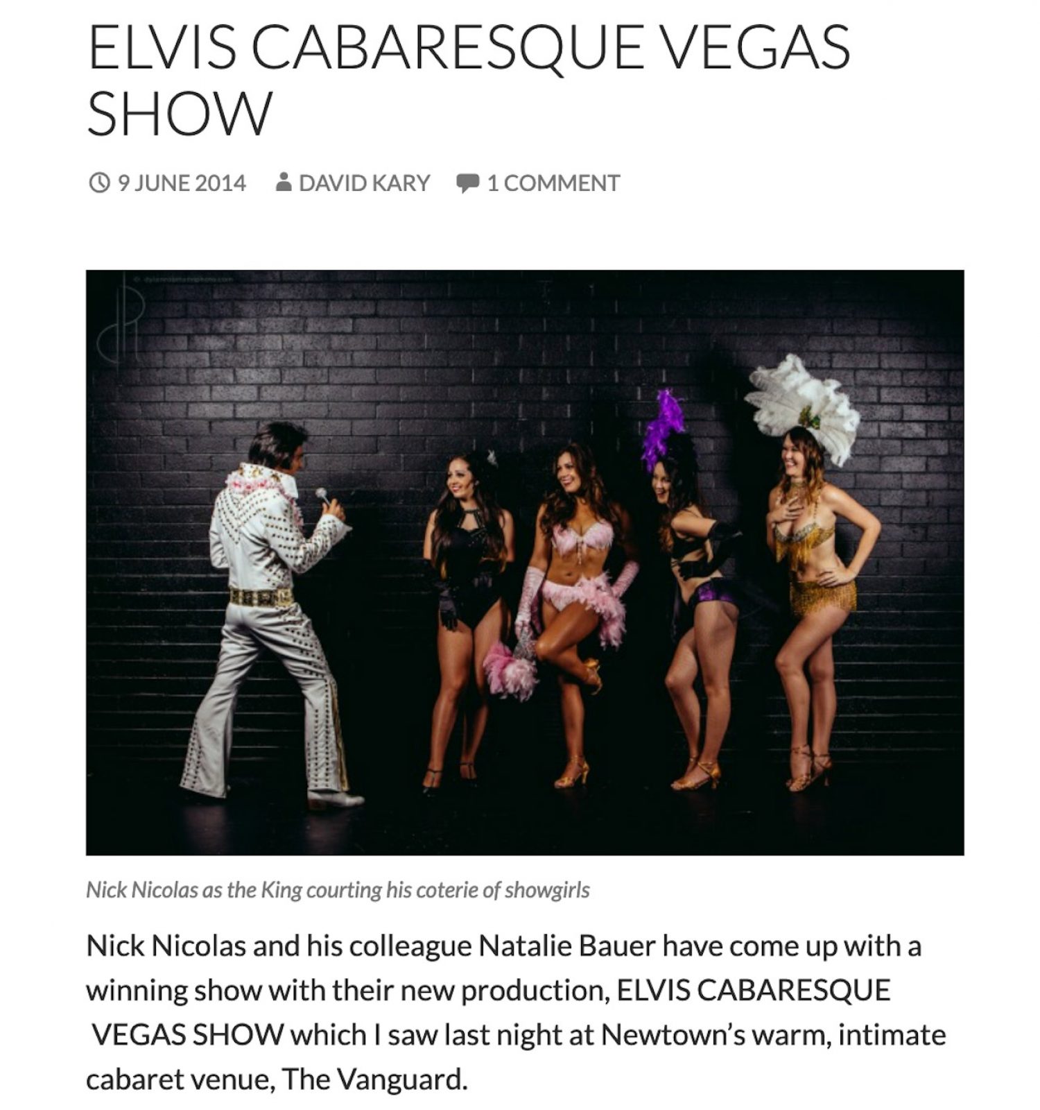 Nic King: Australia's Elvis Tribute Artist and Musician